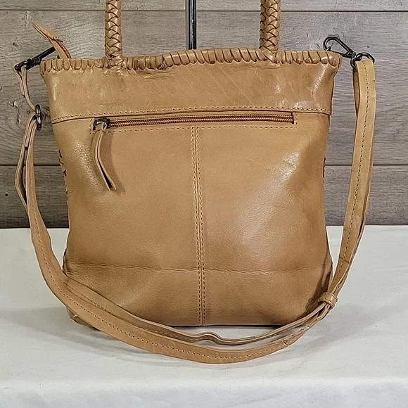 Marta Ponti by Anthropologie Tan Woven Leather Tote Crossbody Shoulder Bag - Picture 4 of 11